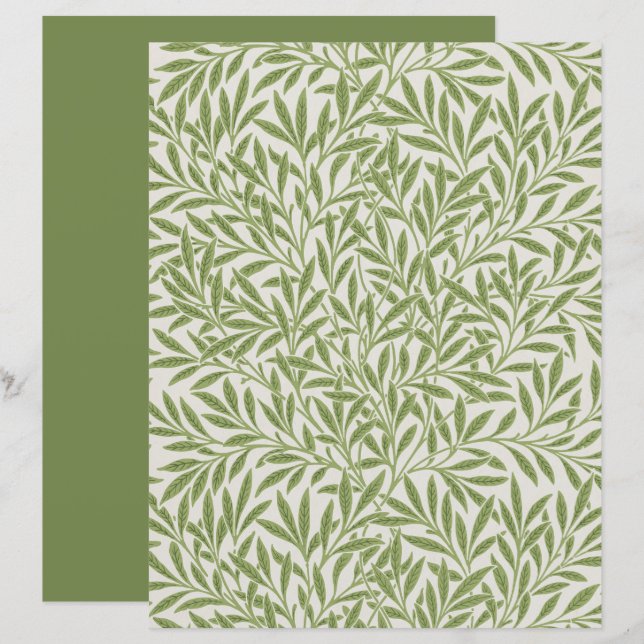 William Morris | Papier scrapbook motif saule (Devant / Derrière)