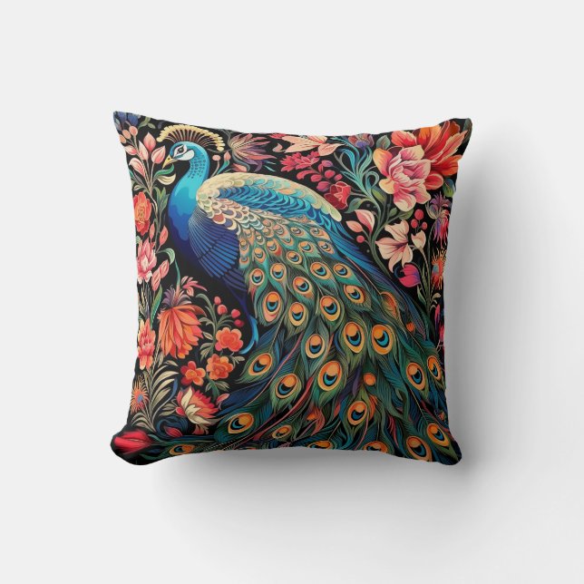 William Morris Peacock Jeter Coussin de coton (Recto)