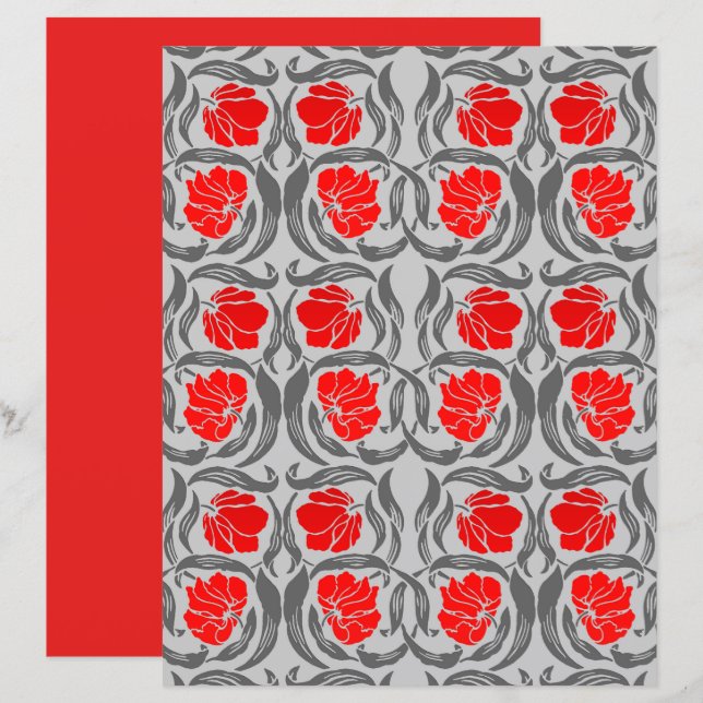 William Morris Pimpernel, Silver Grey et Red (Devant / Derrière)