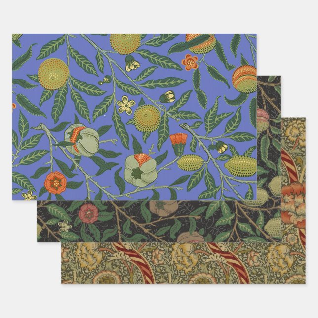 William Morris Pomegranate Bleu papier peint color (Lot)