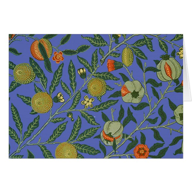 William Morris Pomegranate Bleu papier peint color (Devant horizontal)