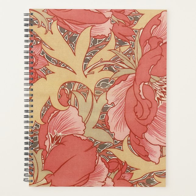 William Morris Poppies Floral Art Nouveau Motif (Devant)