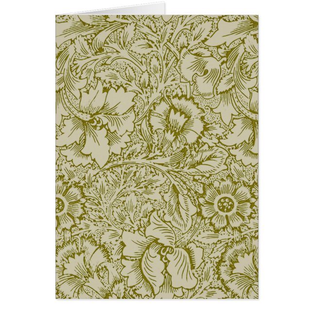 William Morris Poppy Classic Floral Green (Devant)