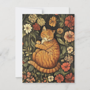 William Morris Red Cat Carte postale Vintage