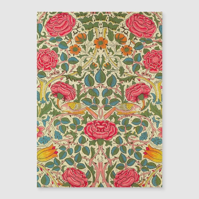 William Morris Rose Floral Chintz rose (Devant)
