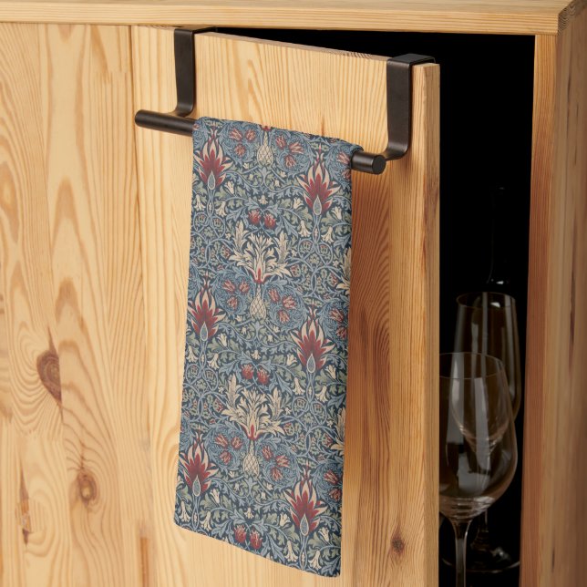 William Morris : Serviette de cuisine Snakeshead (Pliage en tiers)