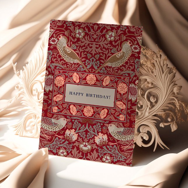 William Morris Strawberry Thief Carte d'anniversai (Créateur téléchargé)