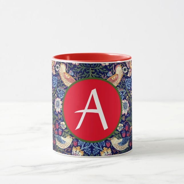 William Morris STRAWBERRY THIEF CUSTOM INITIAL MUG (Centre)