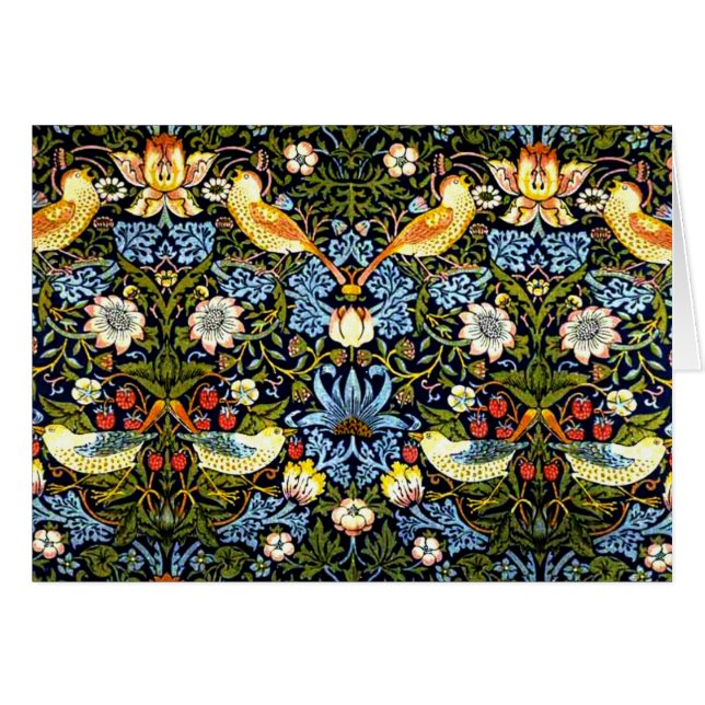 William Morris : Strawberry Thief Design vintage (Devant horizontal)