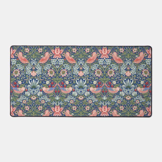 William Morris Strawberry Thief Marine Corail (Recto)