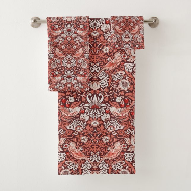 William Morris Strawberry Thief Oiseau en Terracot (En situation)