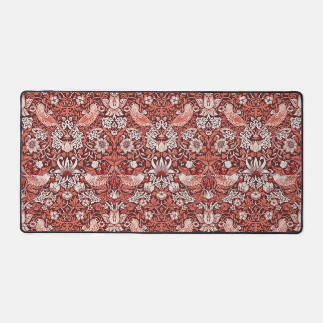 William Morris Strawberry Thief Oiseau en Terracot (Recto)