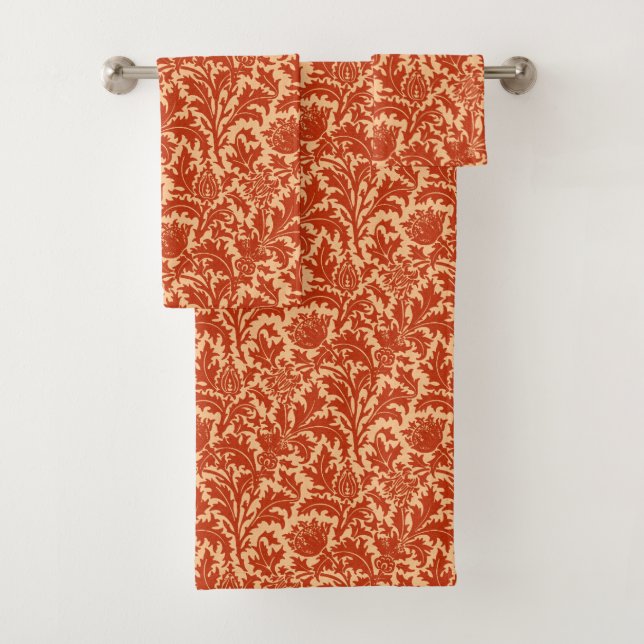 William Morris Thistle Damask, Mandarin Orange (En situation)