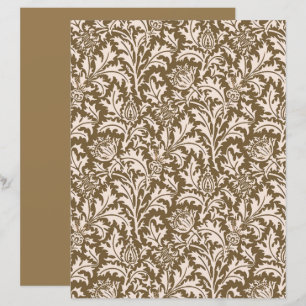 William Morris Thistle Damask, Taupe Tan et Beige