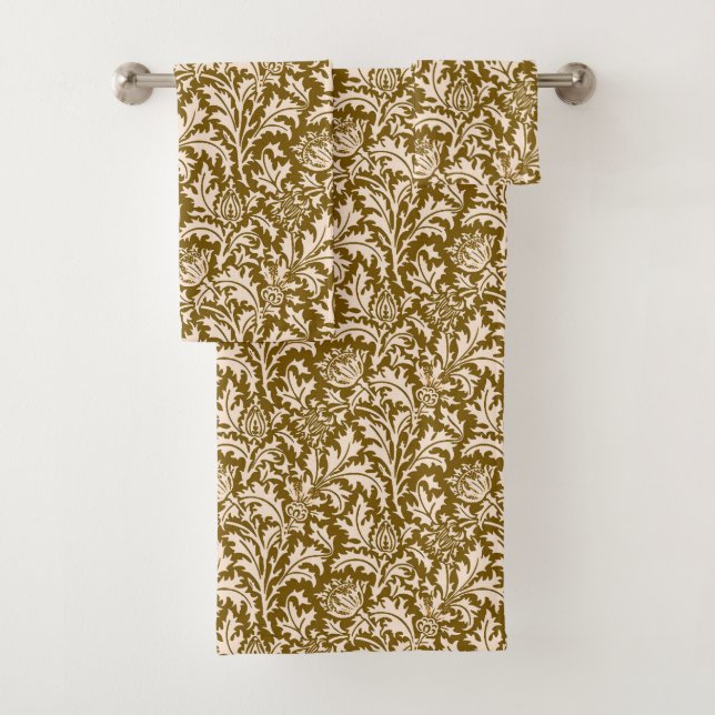 William Morris Thistle Damask, Taupe Tan et Beige (En situation)