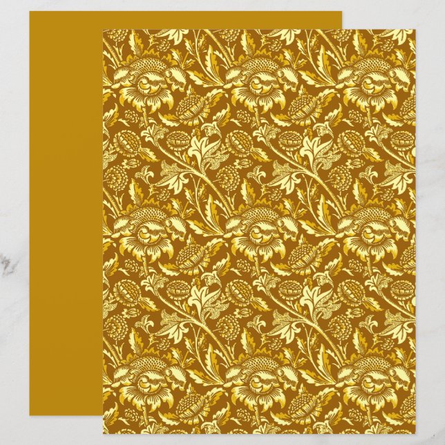William Morris Tournesols, moutarde or et jaune (Devant / Derrière)