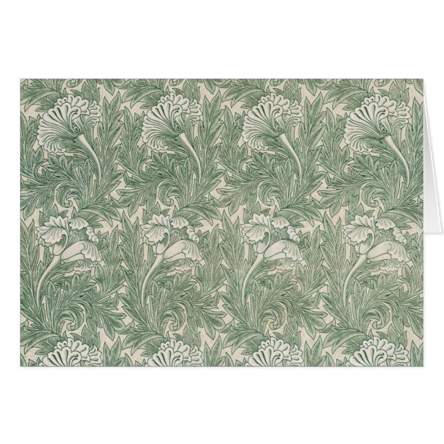 William Morris Vert Sauge Motif Tulipe : Vintage (Devant horizontal)