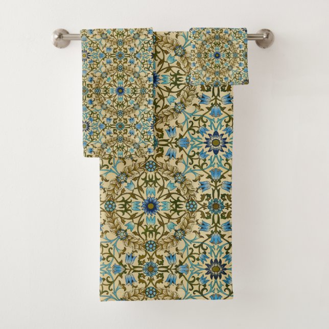 William Morris Vintage Blue Motif Sans Couture (En situation)
