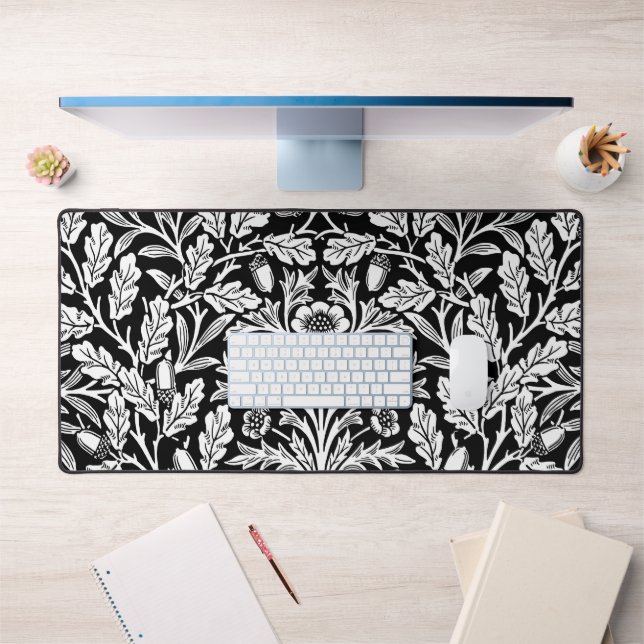 William Morris Vintage motif chêne noir et blanc (Bureau 1)