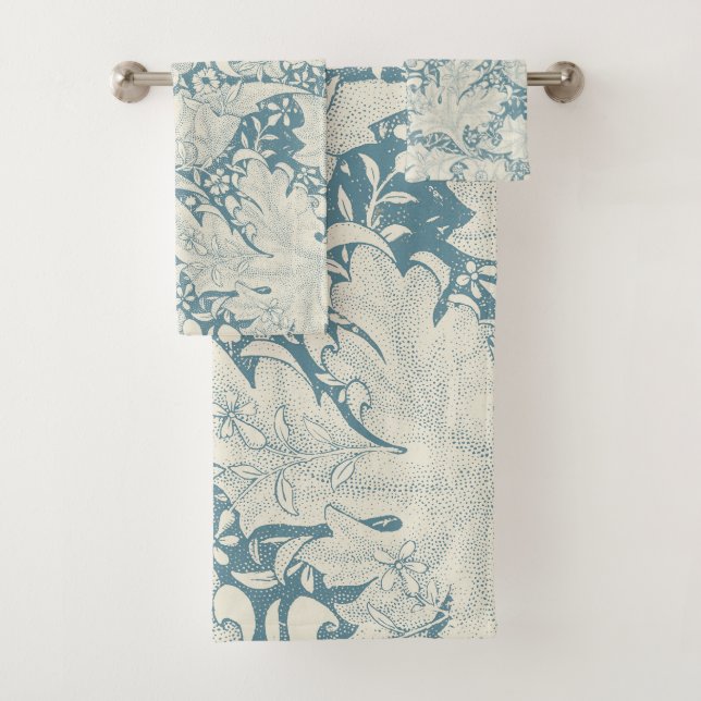 William Morris Wallflower bleu damas floral (En situation)