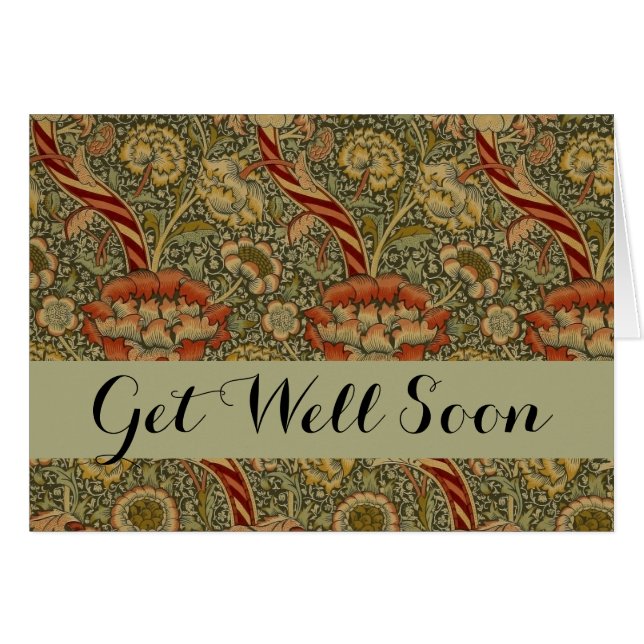 William Morris Wandle Anglais Floral Damask Design (Devant horizontal)