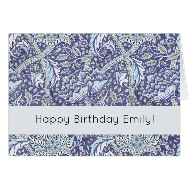 William Morris Windrush Motif Bleu Floral (Devant horizontal)