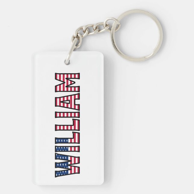 William prénom USA drapeau pendentif porte-clés (Dos)