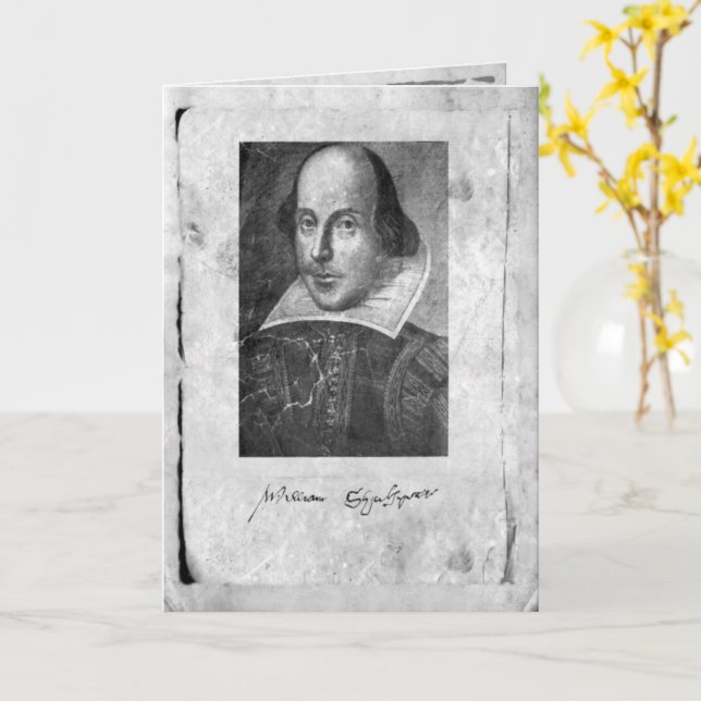 William Shakespeare avec carte de voeux signature (Fleur jaune)