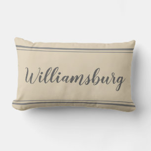 Williamsburg Gris et Coussin en bande beige