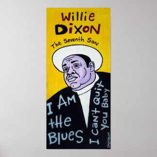 Willie Dixon Blues Folk Art Poster