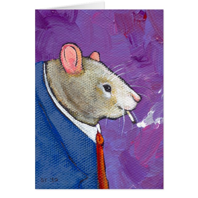 Willie le rat - peinture de tabagisme d'homme (Devant)