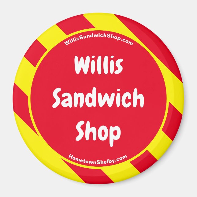 Willis Sandwich Shop Magnet rouge/jaune (Devant)
