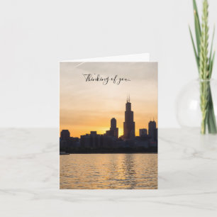 Willis Tower Sunset Silhouette Pensée De Carte U