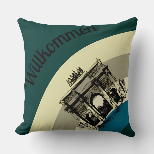 Willkommen Porte de Brandebourg Oreiller d'art rét (Recto)