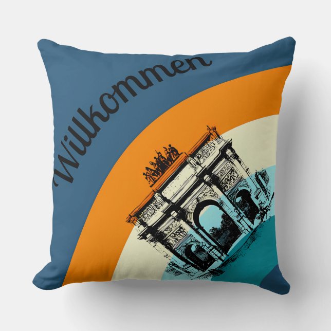 Willkommen Porte de Brandebourg Oreiller d'art rét (Recto)