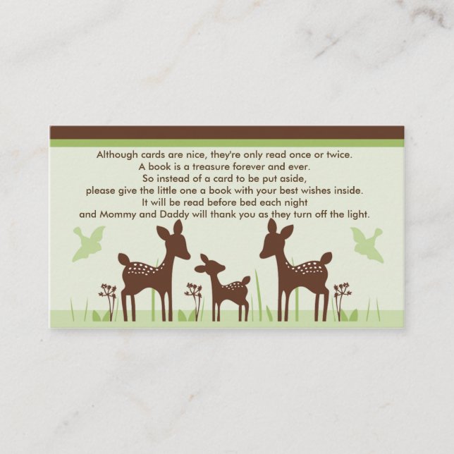 Willow Deer Family Baby shower Cartes de demande d (Devant)