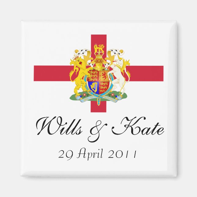Wills et Kate Mariage royal Keepsaké Magnet (Devant)