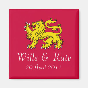 Wills et Kate Royal Mariage Magnet (rouge)