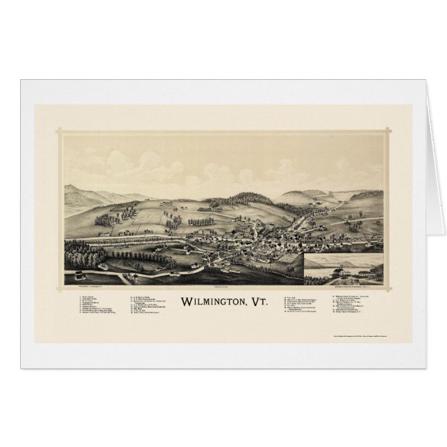 Wilmington, carte panoramique de VT - 1891 (Devant horizontal)