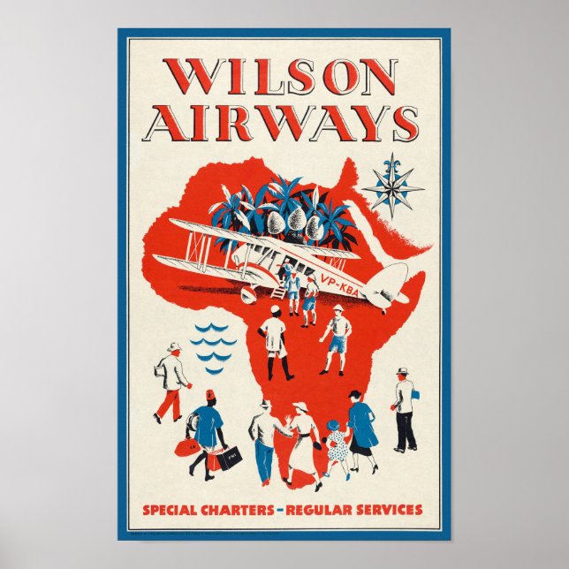 Wilson Airways Poster vintage 1937 (Devant)