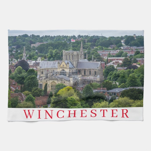 Winchester Cathédrale vue serviette de thé (Horizontal)