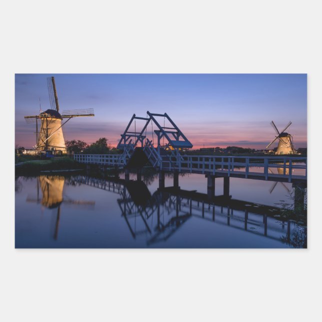 Windmills et un autocollant rectangulaire de pont- (Devant)