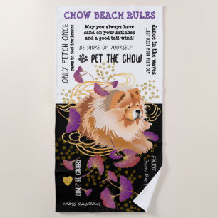 WINDSONG CHOW BEACH RULES serviette de plage