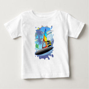 WindSurfer sur Ocean Waves Baby T-shirt