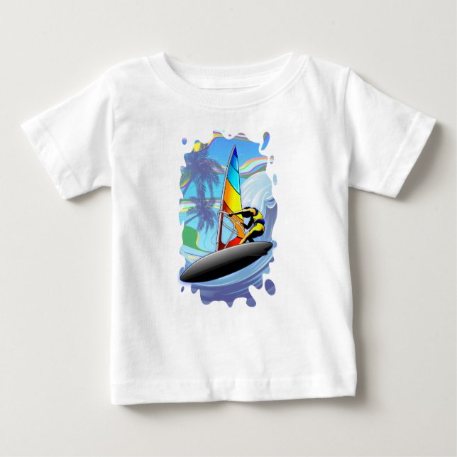 WindSurfer sur Ocean Waves Baby T-shirt (Devant)
