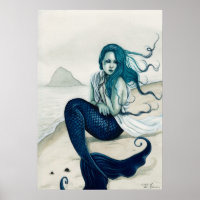 Windswept Mermaid Poster