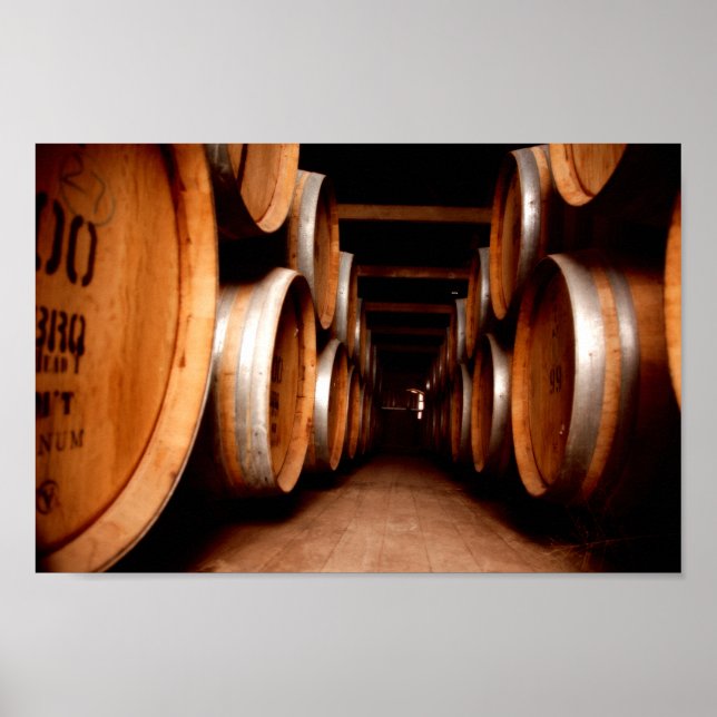 Wine Barrels cellar Bar Print Poster (Devant)