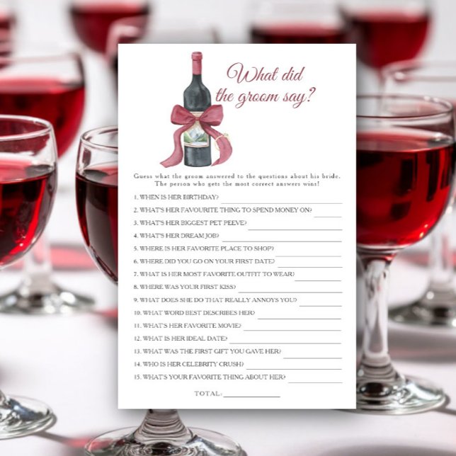 Wine Bridal shower What did the groom say  (Créateur téléchargé)