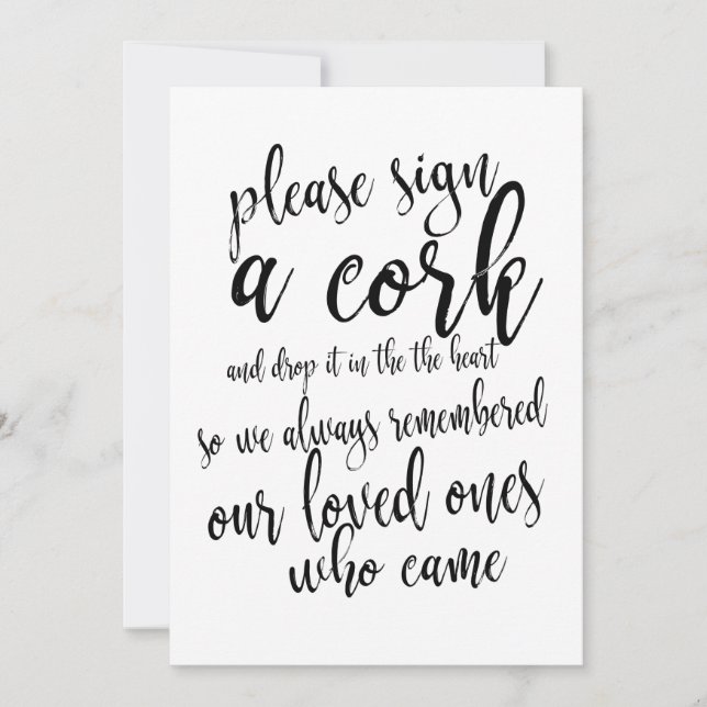 Wine Cork Guest Book Signe Mariage abordable (Devant)