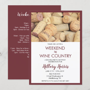 Wine Country Weekend Bachelorette Invitation